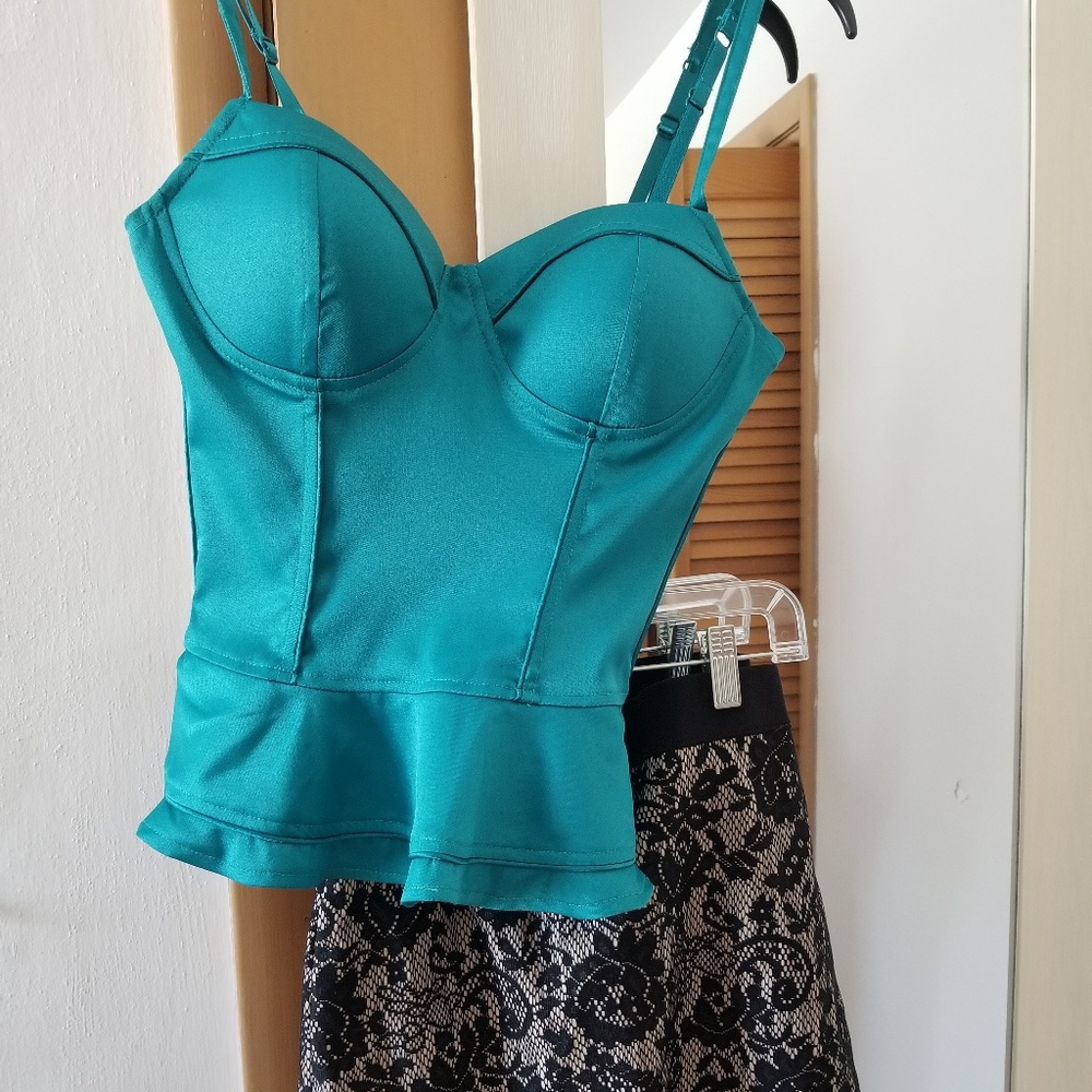 NWOT Teal Corset